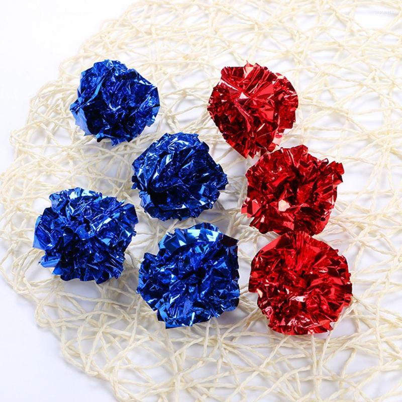 Cat Toys 20Pcs/Set Fun Mylar Crinkle Ball Toy Interactive Colorful Sound Ring Paper Kitten Playing Balls Pet Products