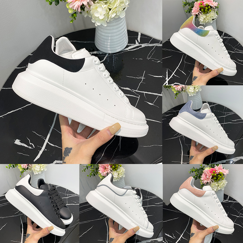 Luxury Sneaker calfskin platform casual shoes triple white black reflective rainbow glitter dream blue Velvet Shock Pink silver Sequin men women designer sneakers