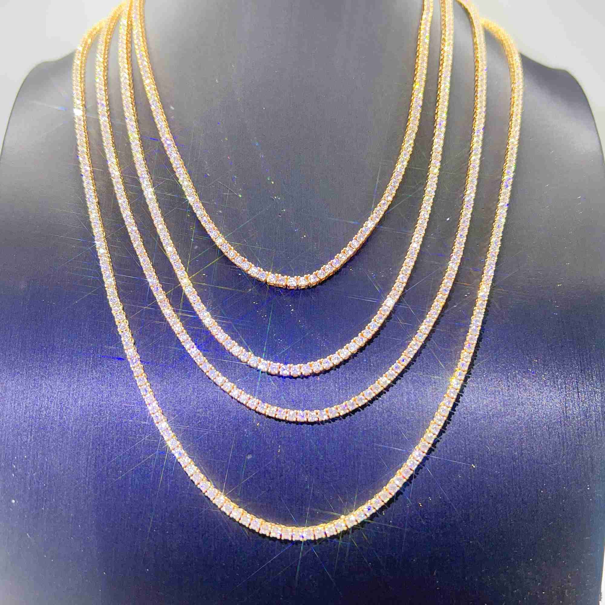 Pass Diamond Tester Gra Certified Vvs Moissanite Necklace S Sterling Sier 2mm Tennis Chain