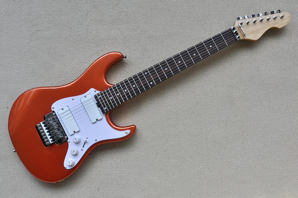 Factory Custom Metal Orange Electric Guitar with 7 Strings Chrome Hardwares White Pickguard Can be Customized
Factory Custom Metal Orange Electric Guitar with 7 Strings Chrome Hardwares White Pickguard Can be Customized