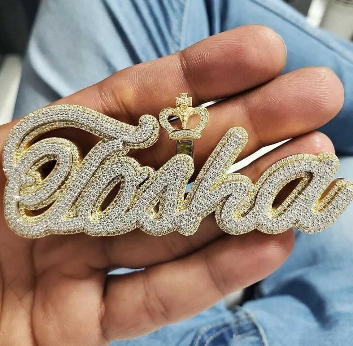 Newly Designed Personalized 925 Silver Moissanite Custom Lettered-name Pendant Hip Hop Necklace for Men and