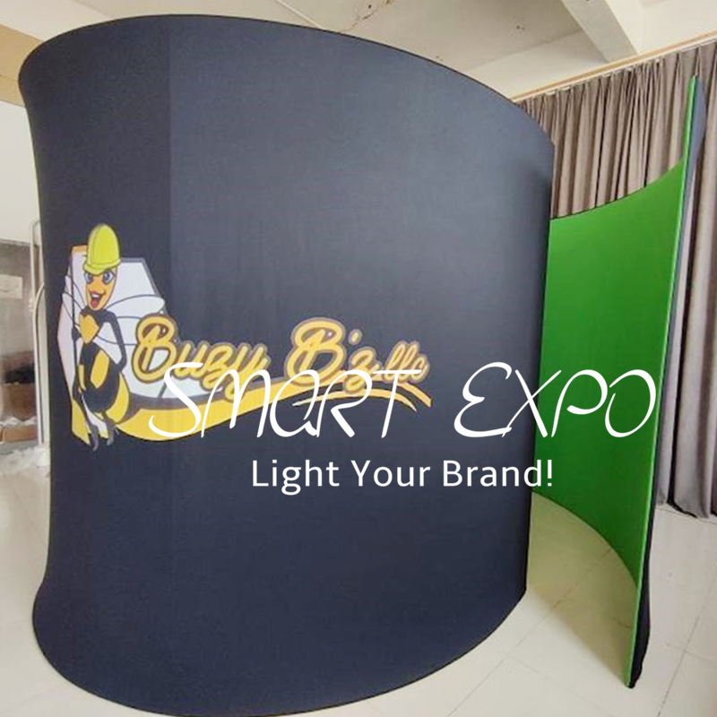 360 Photo Booth Enclosure Advertising Display Customizable Photobooth Backdrop with Double Custom Artworks Printing