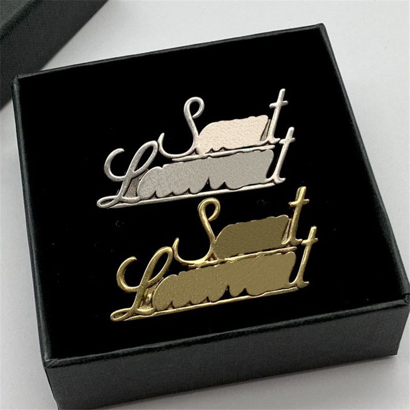 Luxurys Designer Brooches Fashion Broche For Woman Brand Classic Letters Mens Clothing Gold Silver Brooch Jewelry Pins