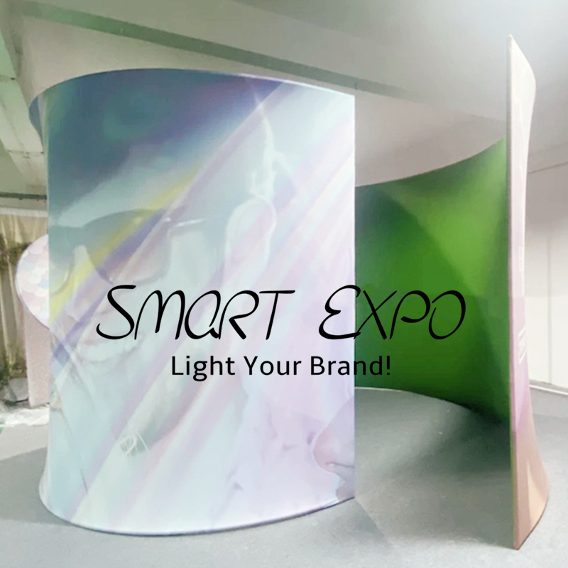 360 Photo Booth Enclosure Advertising Display Customizable Photobooth Backdrop with Double Custom Artworks Printing