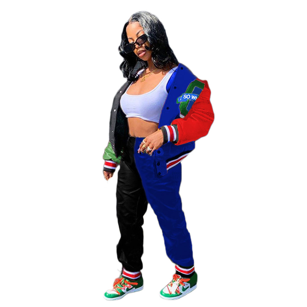 Wholesale Baseball Uniform Tracksuits Women Two Piece Sets Fall Winter Outfits Long Sleeve Jacket and Pants Sportswear Outwork Sweatsuits Sports Suits