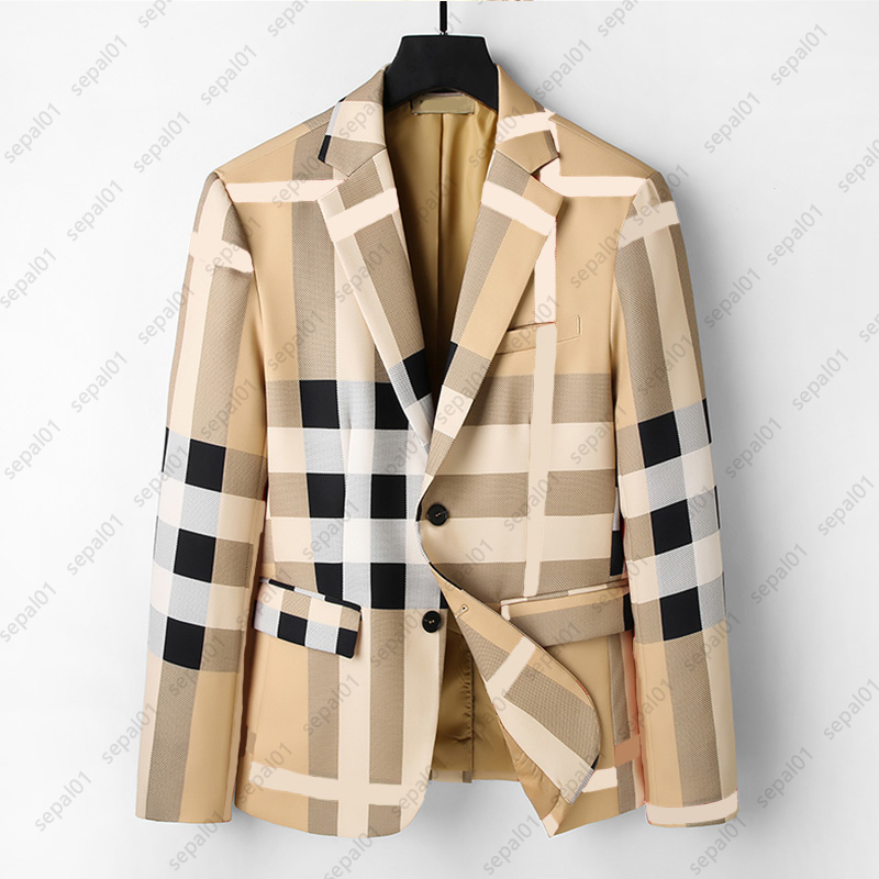 Men Suit Designer Gentleman Coats Autumn Luxury Outwear Coat Slim Fit Grid Striped Plaid Jackets Geometry Patchwork Jacket, B1
Men Suit Designer Gentleman Coats Autumn Luxury Outwear Coat Slim Fit Grid Striped Plaid Jackets Geometry Patchwork Jacket, B1