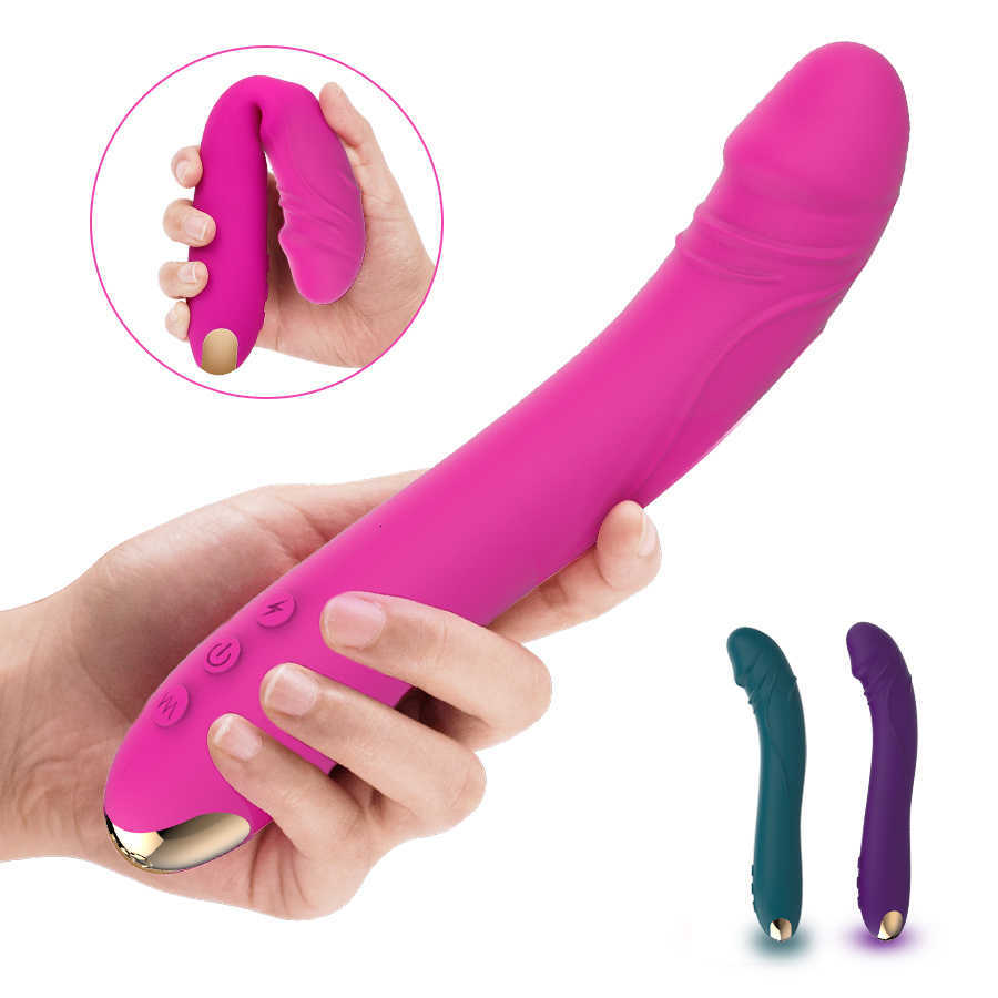 Toy Sex Massager Vibrator FLXUR Lengthened Dildo for Women Vagina Clitoris Massarger Erotic Toys Soft Skin Feeling Products Adults MPZD