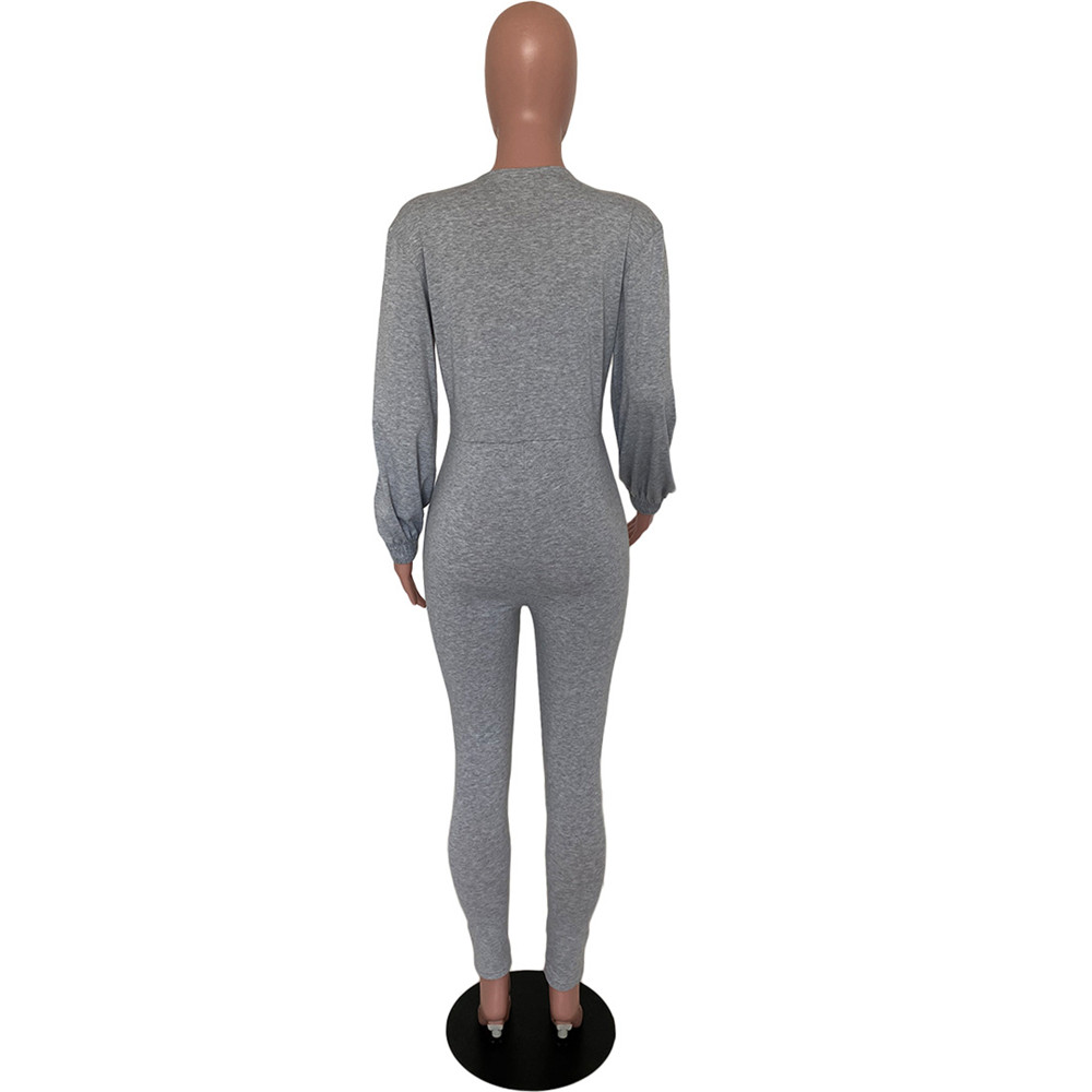 Wholesale Jumpsuits Women Fall Winter Clothes Bodycon Rompers Long Sleeve Solid Jumpsuits One Piece Outfits Skinny Overalls Loose Pnats Casual Streetw