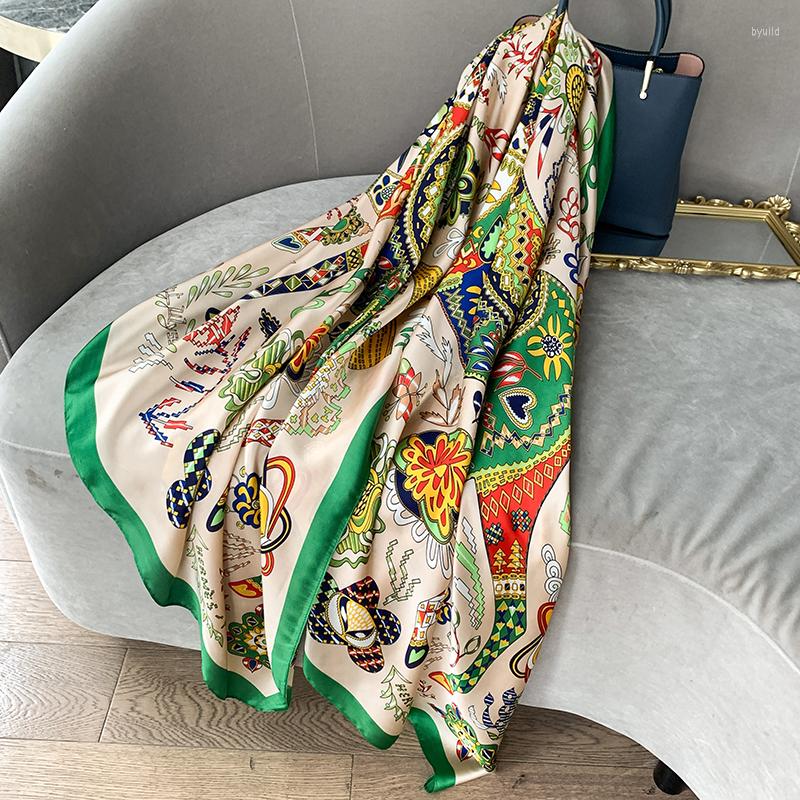 Scarves 2023 Fashion Flower Satin Neckerchief Print Silk Scarfs Beach Towel Ladies Sunscreen Luxury 180X90CM Shawls
Scarves 2023 Fashion Flower Satin Neckerchief Print Silk Scarfs Beach Towel Ladies Sunscreen Luxury 180X90CM Shawls