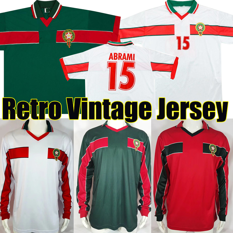OUAKILI 1998 Retro Morocco Soccer Jerseys 1994-95 NEQROUZ BASSIR ABRAMI vintage ancient maillot EL HADRIOUI HADJI NAYBET Oldest classic long sleeves Football shirt