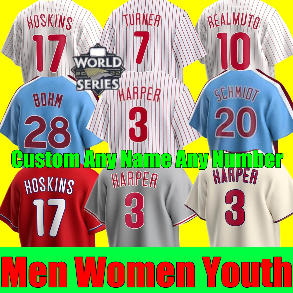 New Custom S-4XL 2023 Baseball Jerseys Men Women youth Bryce Harpe Trea Turner Rhys Hoskins Philadelphia JT Realmuto Phillies Schwarber Kyle Schwarber Stitch jersey, As shown in illustration
New Custom S-4XL 2023 Baseball Jerseys Men Women youth Bryce Harpe Trea Turner Rhys Hoskins Philadelphia JT Realmuto Phillies Schwarber Kyle Schwarber Stitch jersey, As shown in illustration