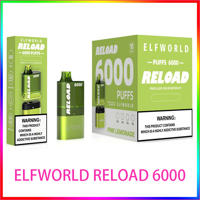 Original ELFWORLD reload kit e cig 6000 puffs Type-C 650mah battery chargeable vaporizer 12ml mesh coil Pre-Filled Vaporizer cigvapes
Original ELFWORLD reload kit e cig 6000 puffs Type-C 650mah battery chargeable vaporizer 12ml mesh coil Pre-Filled Vaporizer cigvapes