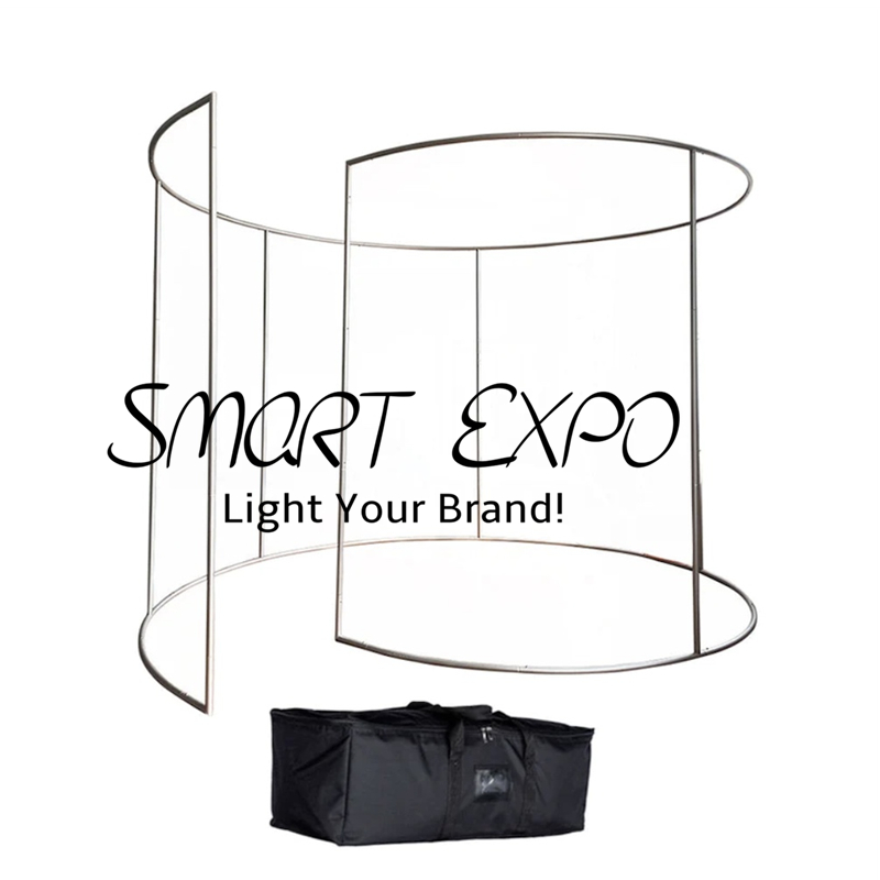 360 Photo Booth Enclosure Advertising Display Customizable Photobooth Backdrop with Double Custom Artworks Printing