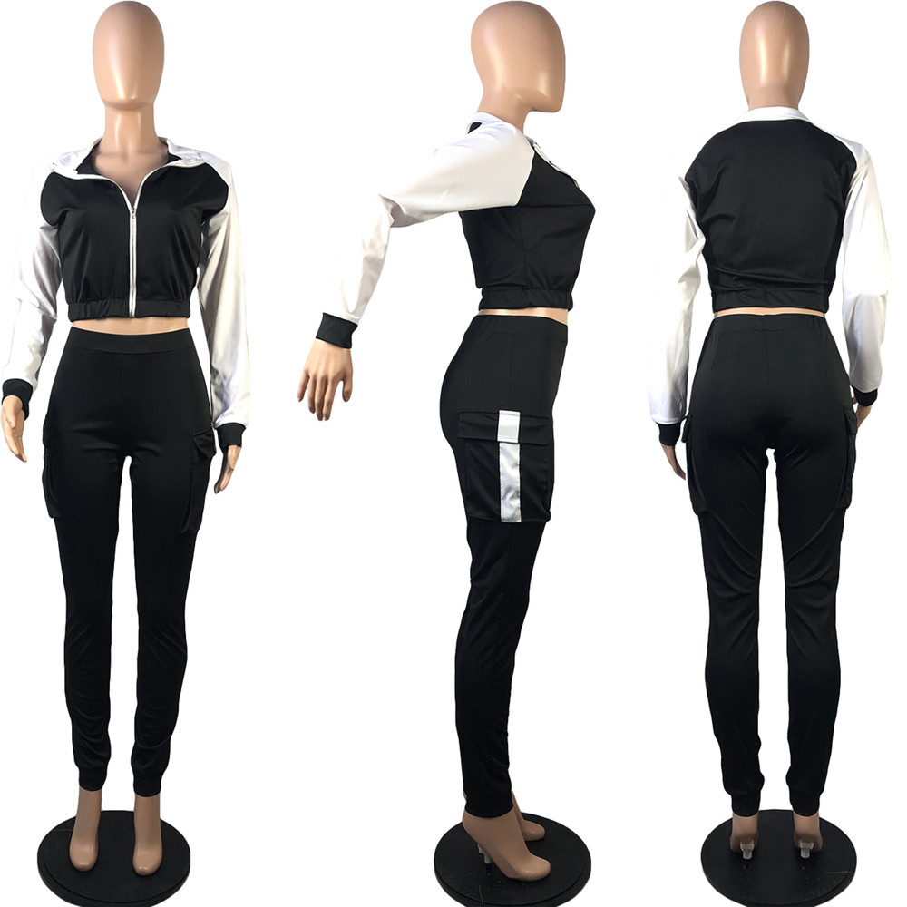 Fall Winter Clothes Women Tracksuits Plus size 2XL Outfits Long Sleeve Jacket and Pants Casual Print Sportswear Outwork Sweatsuits Outdoor Sports Suit