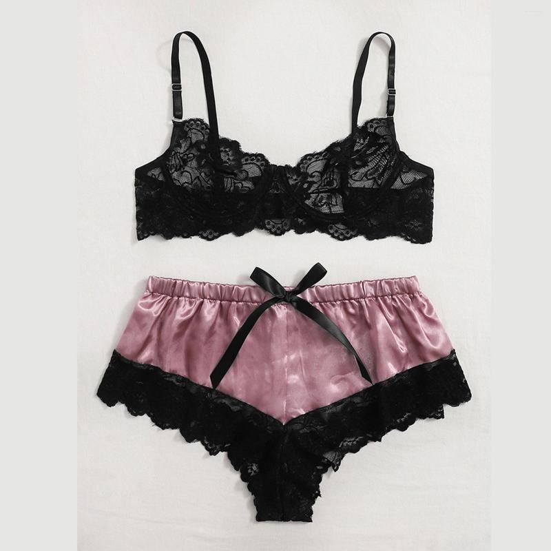Bras Sets Cosplay Lingerie For Women Women's Three Point Sexy Lace Boxer Pants Set With Steel, Pink
Bras Sets Cosplay Lingerie For Women Women's Three Point Sexy Lace Boxer Pants Set With Steel, Pink