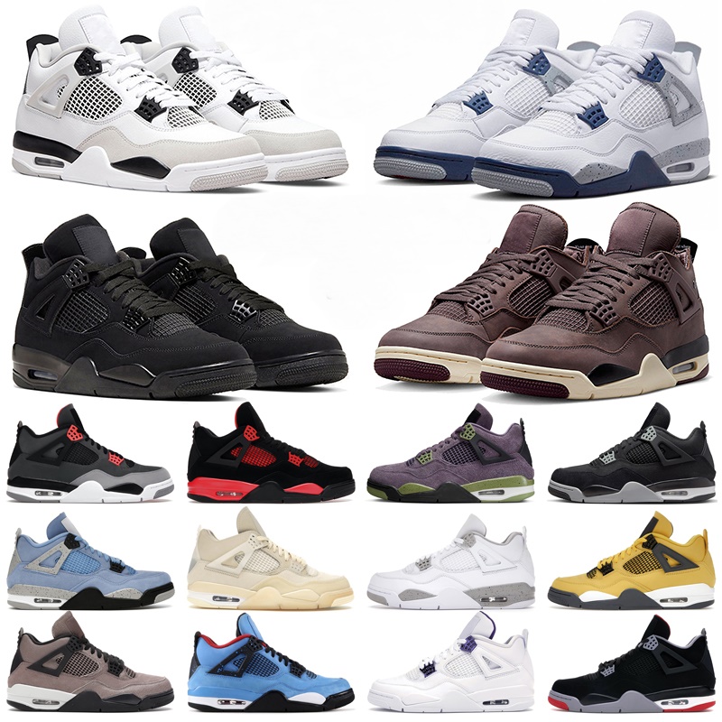 Jumpman 4 4s men women Basketball Shoes University Blue white Oreo metallic purple black cat bred shimmer metallic Red cactus jack Sport Trainer sneakers 36-47