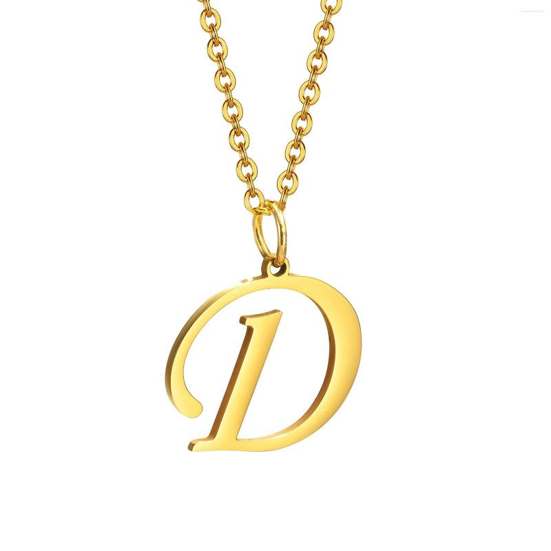 Pendant Necklaces Women Initial Letters 26 A-Z For Girls Gift Jewelry With Stainless Steel O Chain Fashion Pendants Necklace
