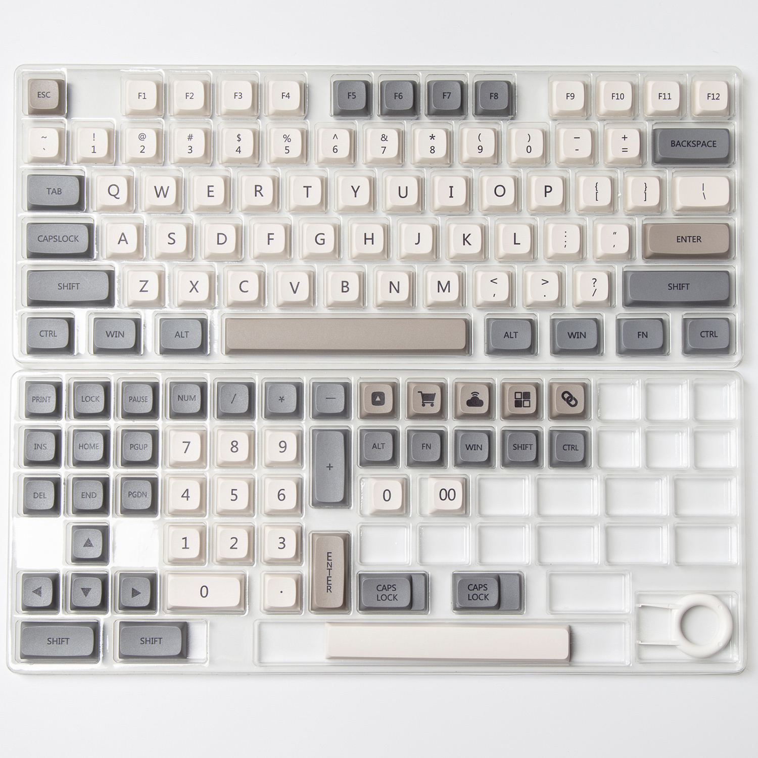 Keyboards XDA Profile 120 PBT Keycap DYESUB Personalized Minimalist White Gray English Japanese For Mechanical Keyboard MX Switch 230109