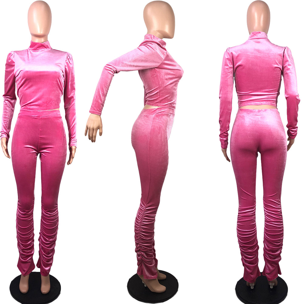 Fall Winter Velvet Tracksuits Women Sweatsuits Long Sleeve Pullover Top and Pants Two 2 Piece Sets Matching Outfits Casual Jogger suits Outwork Sporsw