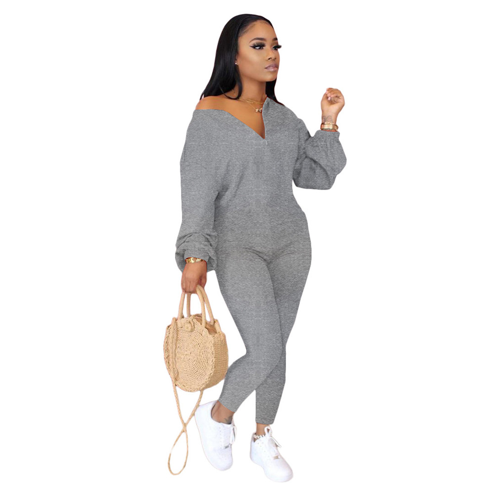 Wholesale Jumpsuits Women Fall Winter Clothes Bodycon Rompers Long Sleeve Solid Jumpsuits One Piece Outfits Skinny Overalls Loose Pnats Casual Streetw