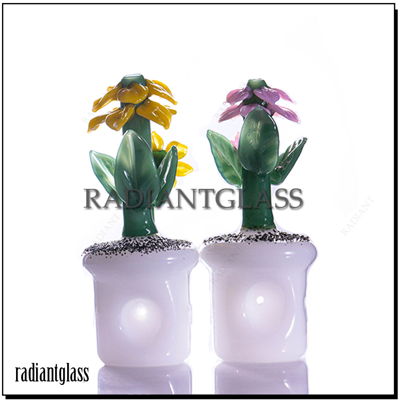 Glass smoking Pipe Flower with pot design hand tobacco spoon flower shape pipes
Glass smoking Pipe Flower with pot design hand tobacco spoon flower shape pipes