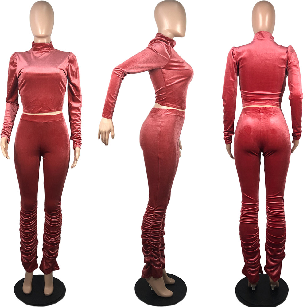 Fall Winter Velvet Tracksuits Women Sweatsuits Long Sleeve Pullover Top and Pants Two 2 Piece Sets Matching Outfits Casual Jogger suits Outwork Sporsw