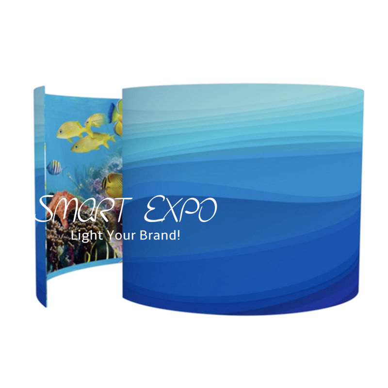 360 Photo Booth Enclosure Advertising Display Customizable Photobooth Backdrop with Double Custom Artworks Printing
