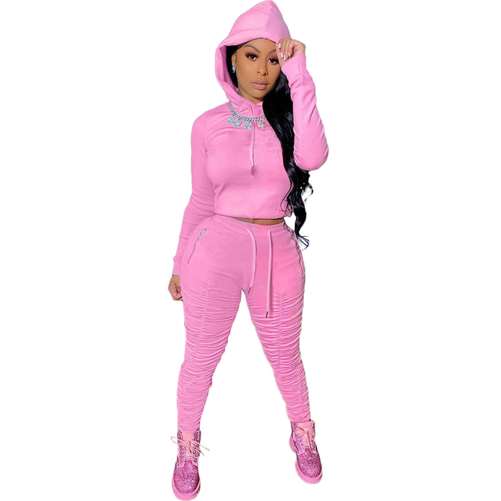 Fall Winter Jogger Suits Women Tracksuits Long Sleeve Pullover Hooded Hoodie And Pants Two Piece Sets Matching Sweatsuits Casual Sportswear Clothing 8
