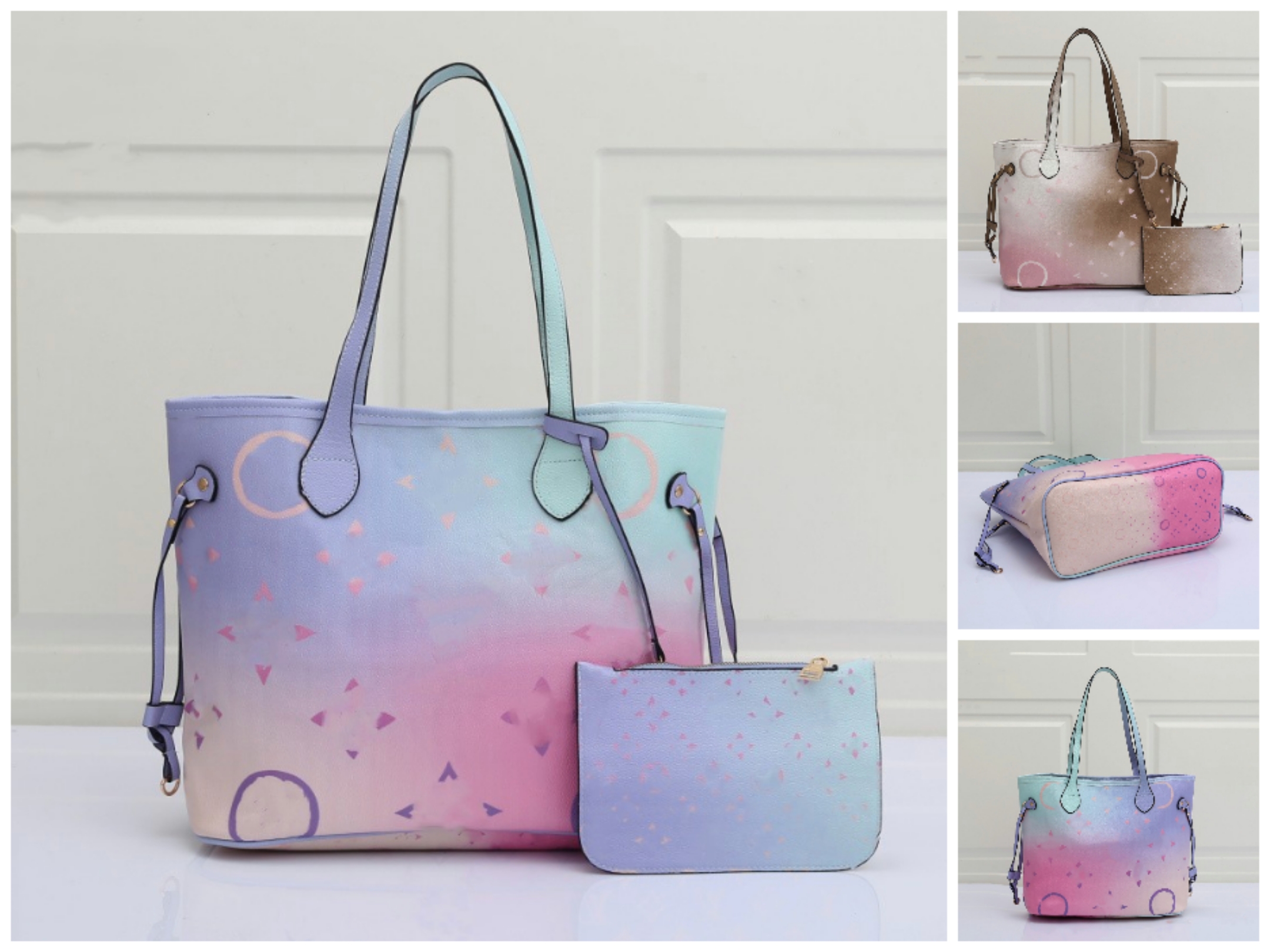 L Fashion Multicolor Gradient Bags MM V SPRING IN THE CITY Tote Bag Sunrise Pastel Onthego Monograms Tie Dye Handlebag Luxury Handbag Women Designer CrossBody, Black size:41*16*28
L Fashion Multicolor Gradient Bags MM V SPRING IN THE CITY Tote Bag Sunrise Pastel Onthego Monograms Tie Dye Handlebag Luxury Handbag Women Designer CrossBody, Black size:41*16*28