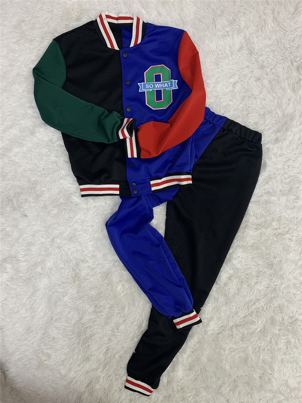 Wholesale Baseball Uniform Tracksuits Women Two Piece Sets Fall Winter Outfits Long Sleeve Jacket and Pants Sportswear Outwork Sweatsuits Sports Suits