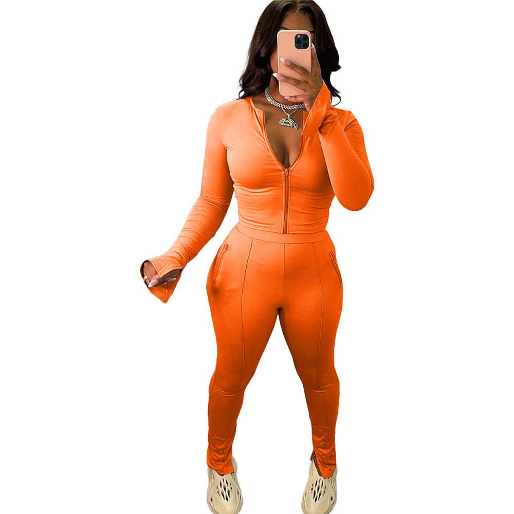 Fall Winter Clothes Women Tracksuits Long Sleeve Outfits Solid Jacket and Pants Two Piece Sets Outwork Sportswear Casual Jogger suits Solid Sweatsuits