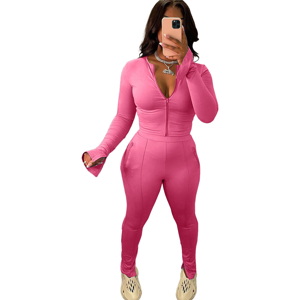 Fall Winter Clothes Women Tracksuits Long Sleeve Outfits Solid Jacket and Pants Two Piece Sets Outwork Sportswear Casual Jogger suits Solid Sweatsuits