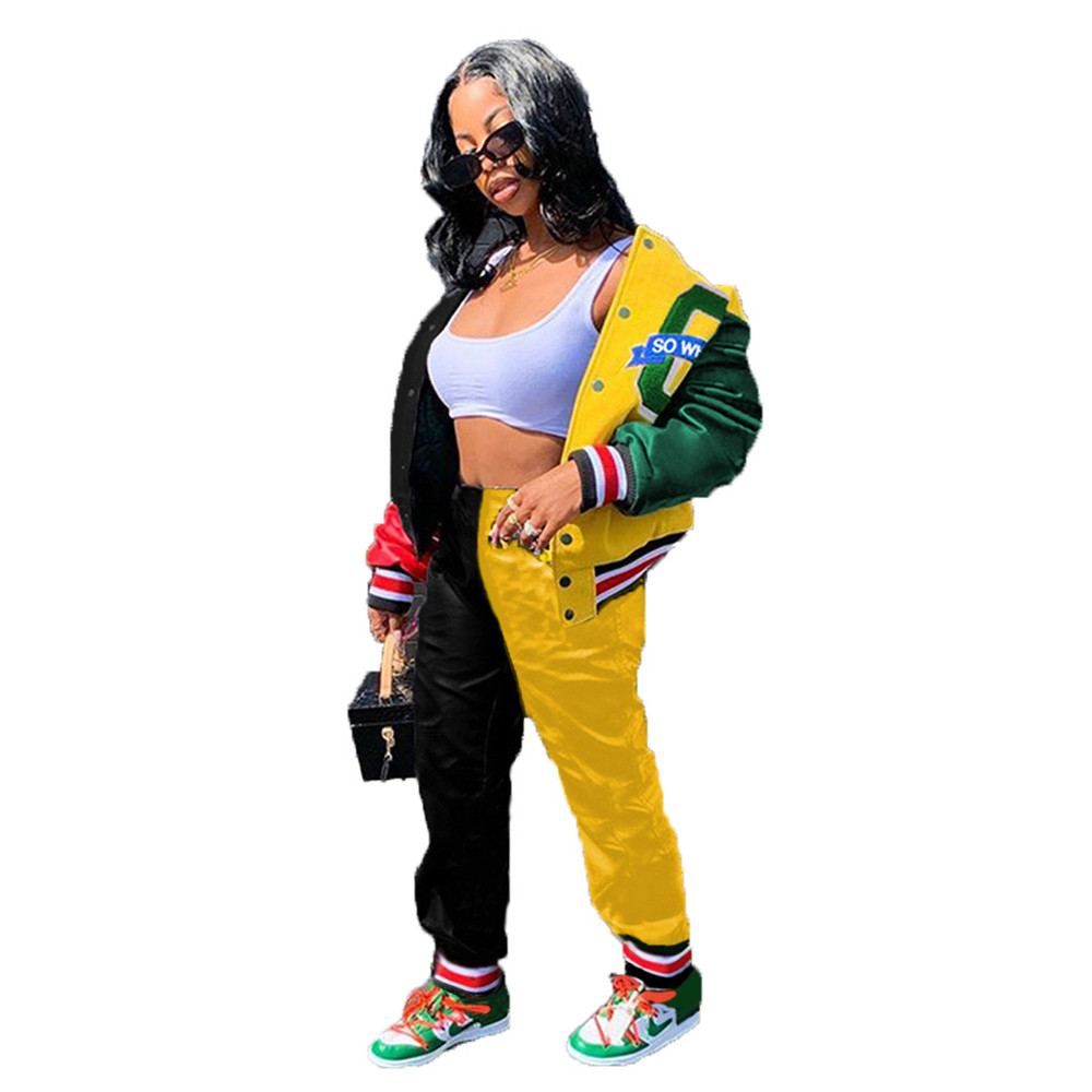 Wholesale Baseball Uniform Tracksuits Women Two Piece Sets Fall Winter Outfits Long Sleeve Jacket and Pants Sportswear Outwork Sweatsuits Sports Suits