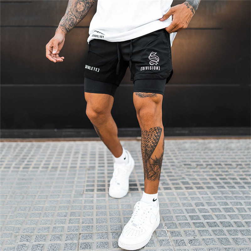 Men's Shorts Fitness Bodybuilding Gyms Workout Male Breathable 2 In 1 Doubledeck Quick Dry Sportswear Jogger Beach 230130