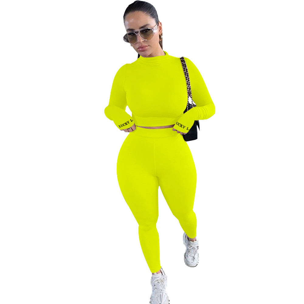 Plus size 3XL Fall Winter Tracksuits Women Outfits Two Piece Sets Long Sleeve Pullover Shirt and Pants Sportswear Casual Embroidery Lucky Label Sports