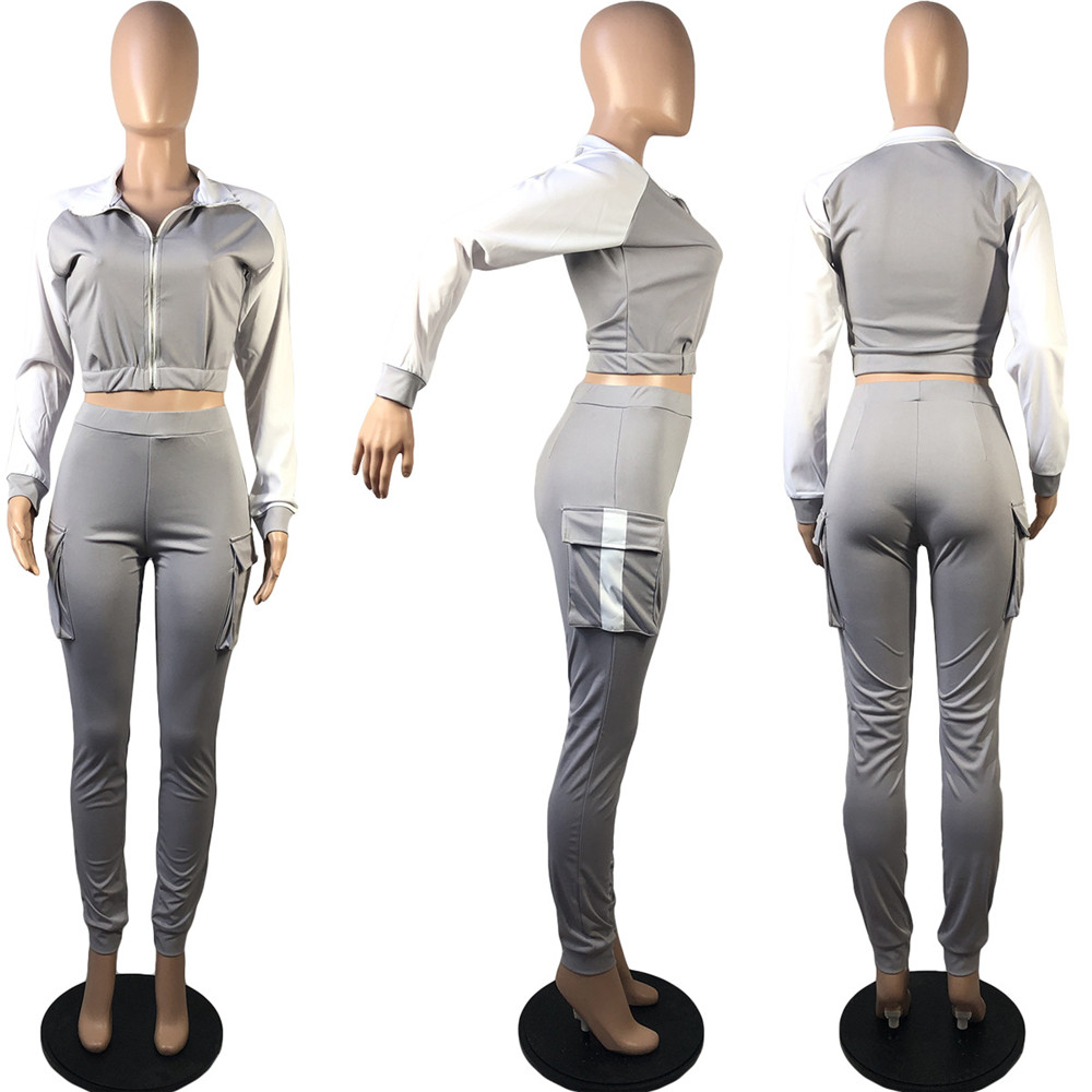 Fall Winter Clothes Women Tracksuits Plus size 2XL Outfits Long Sleeve Jacket and Pants Casual Print Sportswear Outwork Sweatsuits Outdoor Sports Suit