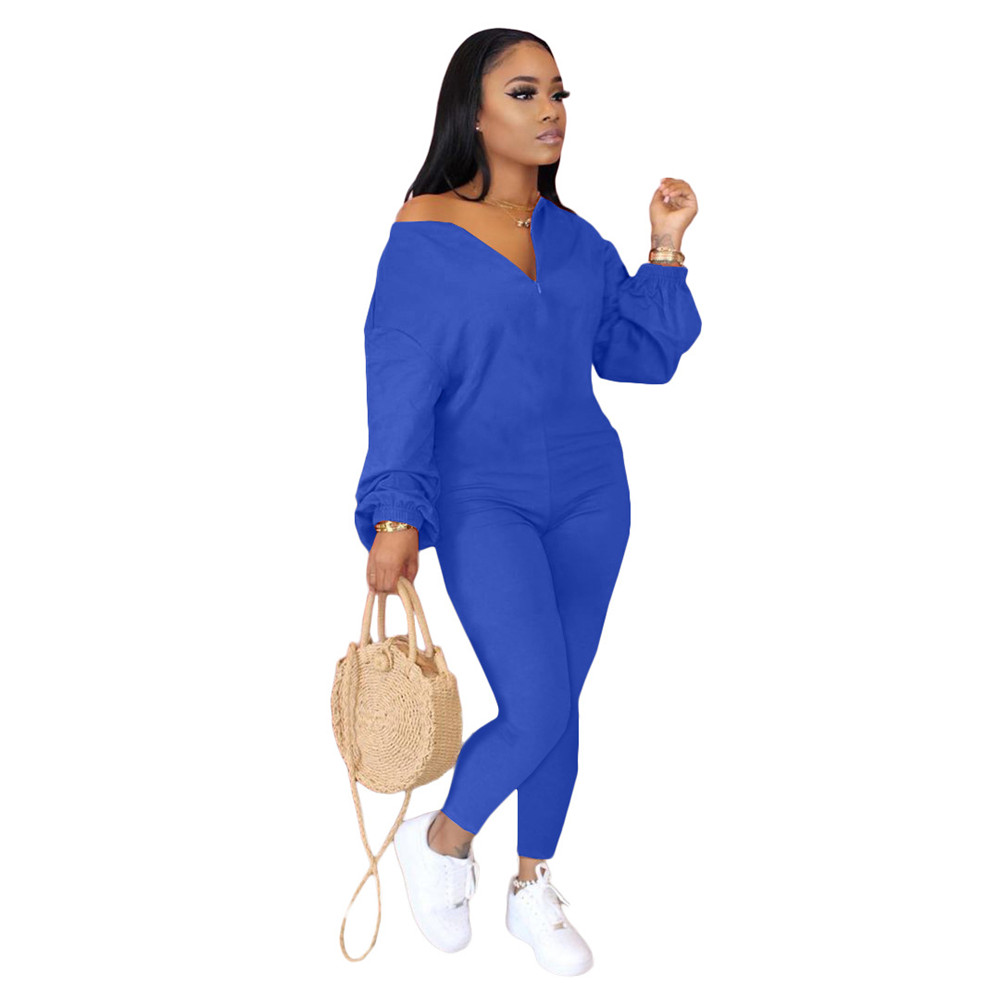 Wholesale Jumpsuits Women Fall Winter Clothes Bodycon Rompers Long Sleeve Solid Jumpsuits One Piece Outfits Skinny Overalls Loose Pnats Casual Streetw