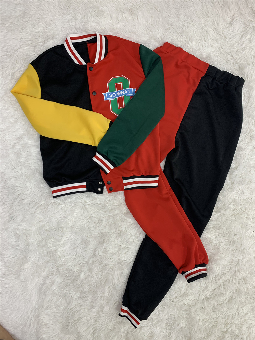 Wholesale Baseball Uniform Tracksuits Women Two Piece Sets Fall Winter Outfits Long Sleeve Jacket and Pants Sportswear Outwork Sweatsuits Sports Suits