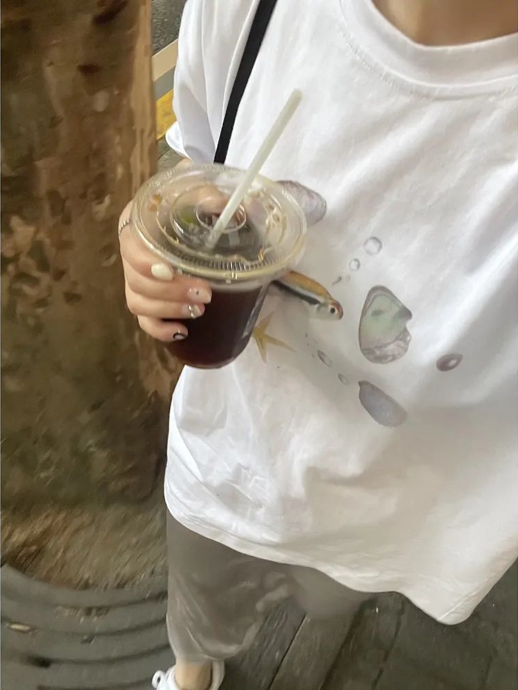 Women's TShirt KOSAHIKI Korean Fashion Animal Printed Short Sleeve Tshirt Japanese Grunge Tee Shirts Summer Fairycore Graphic T Vintage 230130