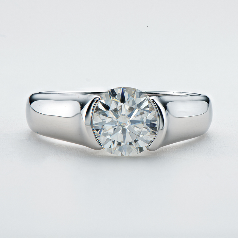 Solitaire Ring IOGOU 2ct Diamond Solitiare Engagement Rings For Women 100 925 Sterling Silver Bridal Wedding Band Bezel Setting 230109 - view 4