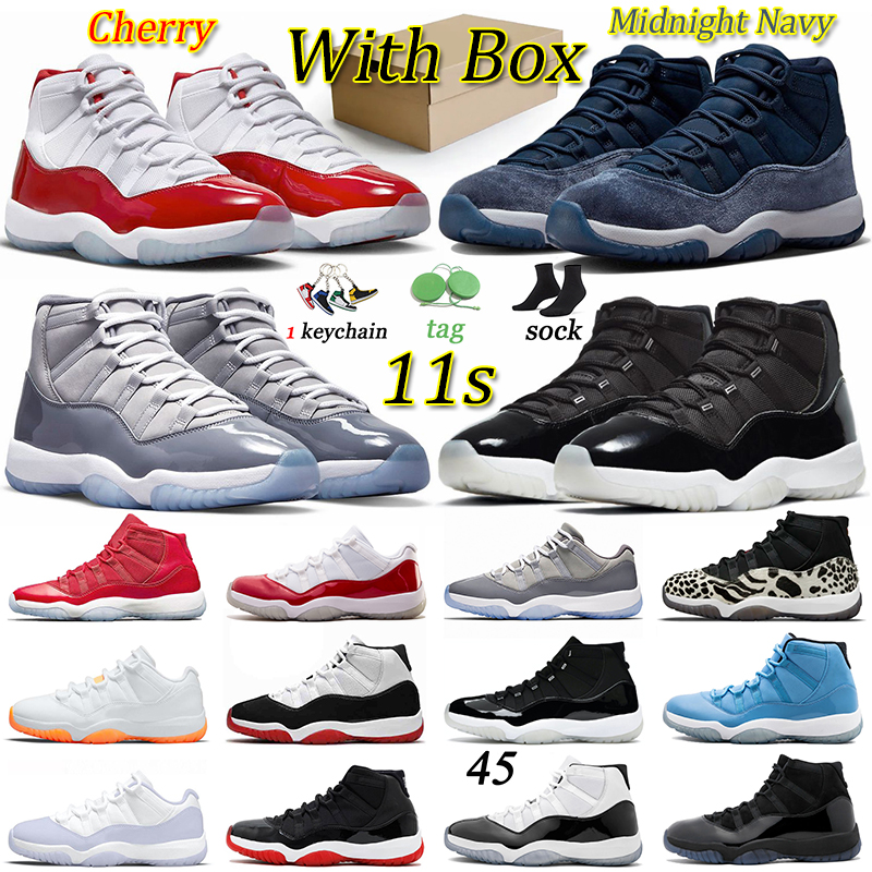 JUMPMAN 11 11s Retro Mens Basketball Shoes Cool Grey Cap and Gown Gym Red Gamma Blue Space Jam UNC Jubilee Bred Cherry Concord Pure Violet Low Men Women Sports sneakers