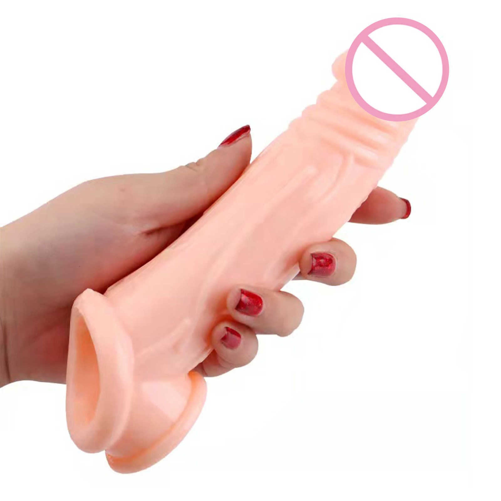 Toy Sex Massager Vibrator Reusable Penis Sleeve For Male Soft Men Extender Dildo Enhancer Enlargement Adult Toys S7YP