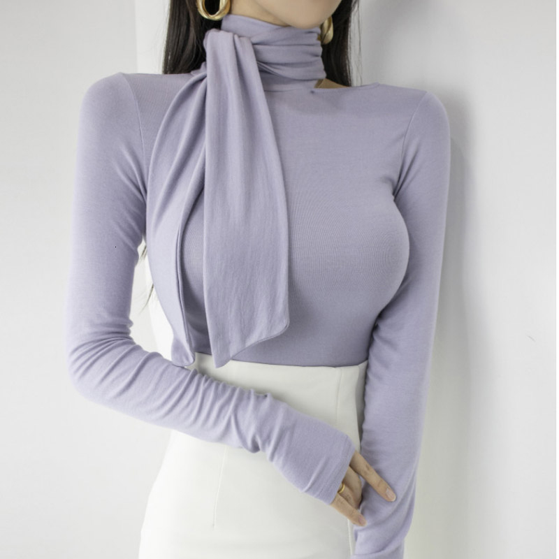 Women's TShirt Solid Basic Long Sleeve Womens Tshirt Casual Black White Slim Fashion Off Shoulder Top T Ladies Korean Tee 230110