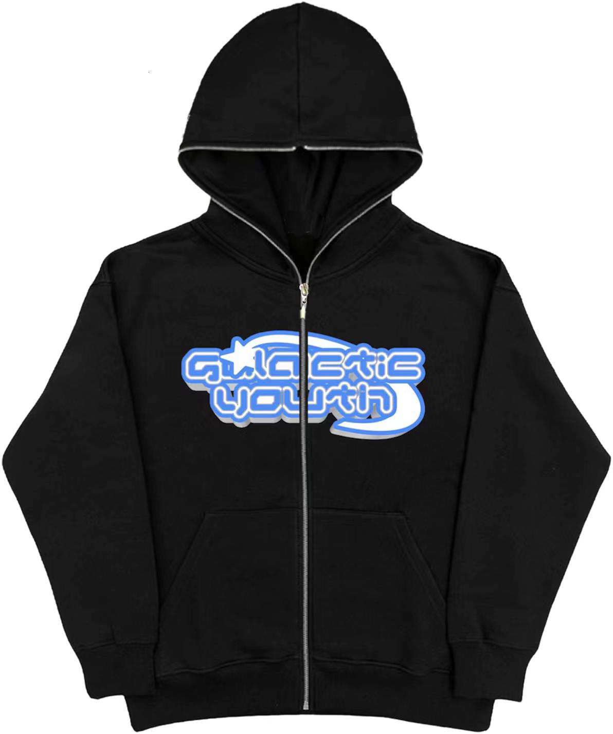 Men's Hoodies Sweatshirts Oversized Hoodie Gothic Punk Letters Cartoon Print Jacket Y2K Harajuku Casual Loose Top American Street Retro Zip Sweat