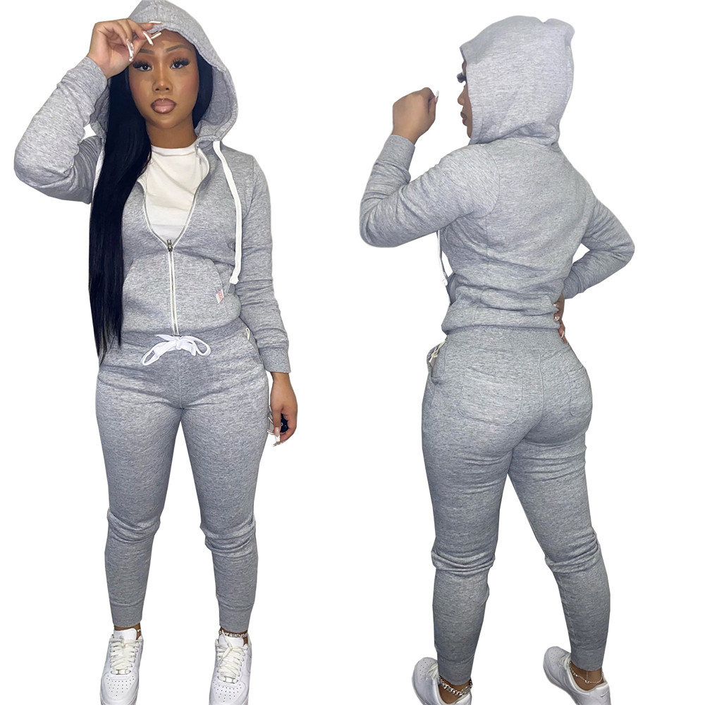Fall Winter Women Designer Cotton Tracksuits Long Sleeve Sweatsuits 2XL Hooded Jacket and Pants Two Piece Sets Outwork Sportswear Casual Sports suits 