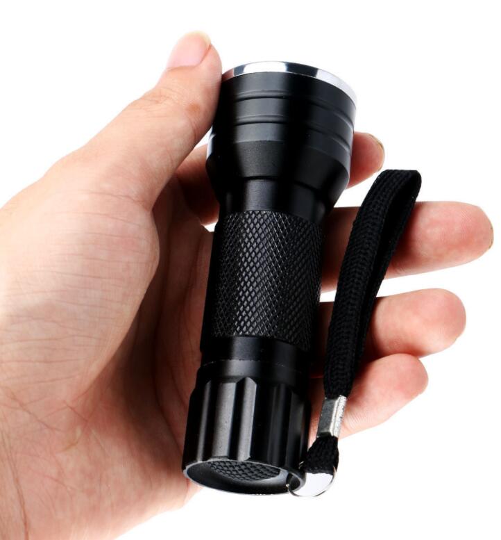 Keychain UV Flashlight portable mini Ultraviolet aluminium alloy Torch 21 led violet lights flashlights Black Light lamp