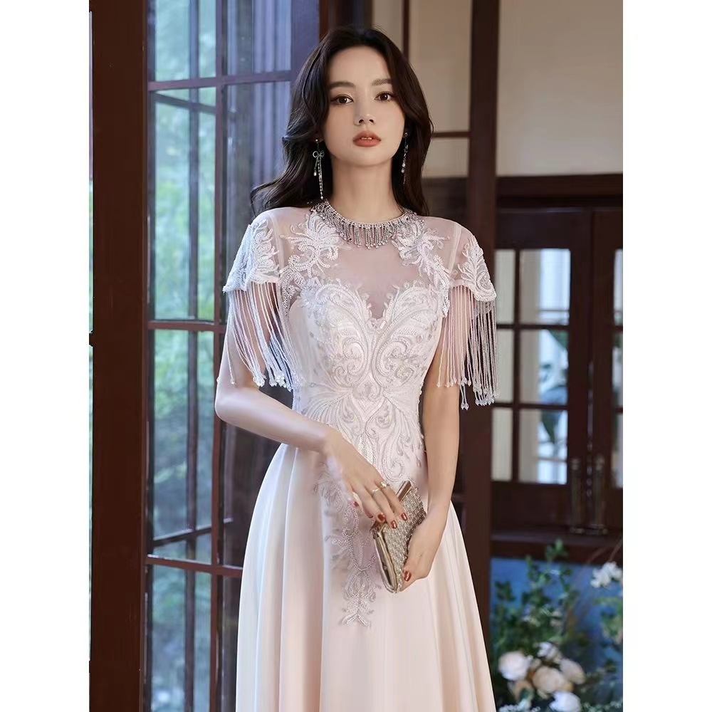 African Sequins Mermaid Formal Evening Dresses With Tassels Long High Neck Split Sparkly Beaded Prom Pageant Gowns Crystal Robe De Soiree 403 6660311