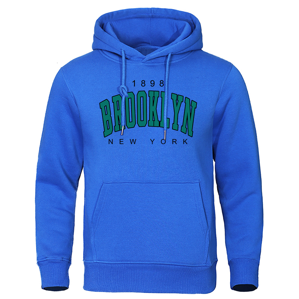 Men's Hoodies Sweatshirts 1898 Brooklyn York Printed Mens Hoody Creativity Crewneck Clothing Fashion Oversize Sweatshirt Fashio Crewneck Hoodie M