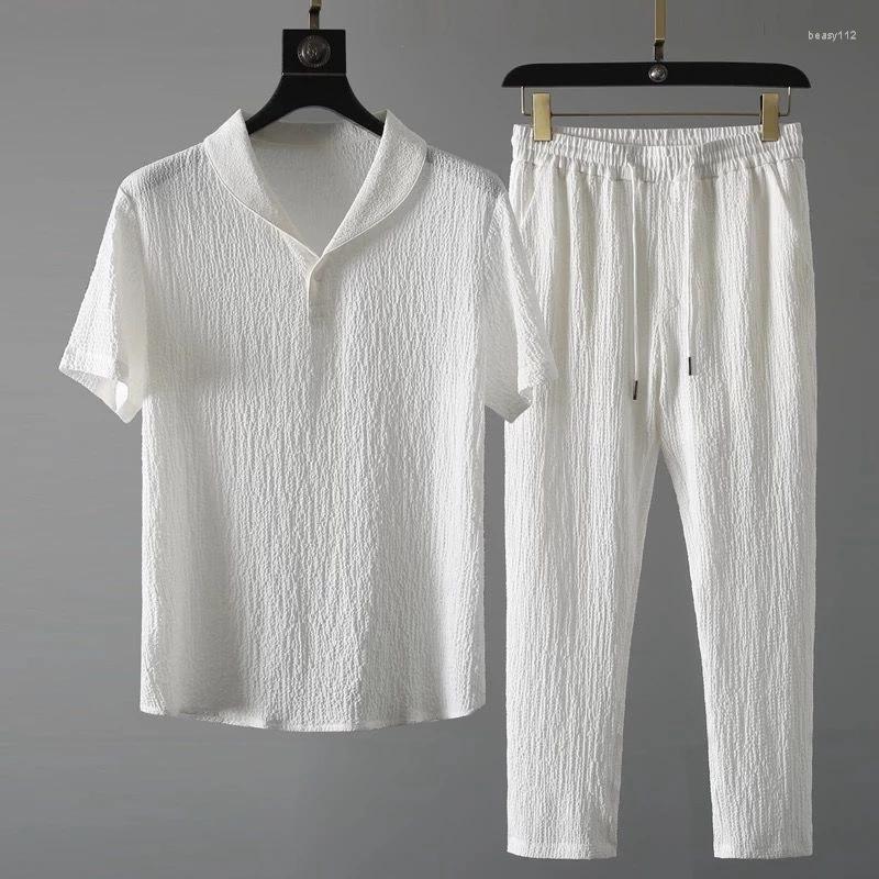 Men's Tracksuits Arrival Men's Cool And Thin Short Sleeve T-shirt Pant Two-piece Set Solid Shirt Trousers Home Suits Male Size M-4XL, White
Men's Tracksuits Arrival Men's Cool And Thin Short Sleeve T-shirt Pant Two-piece Set Solid Shirt Trousers Home Suits Male Size M-4XL, White