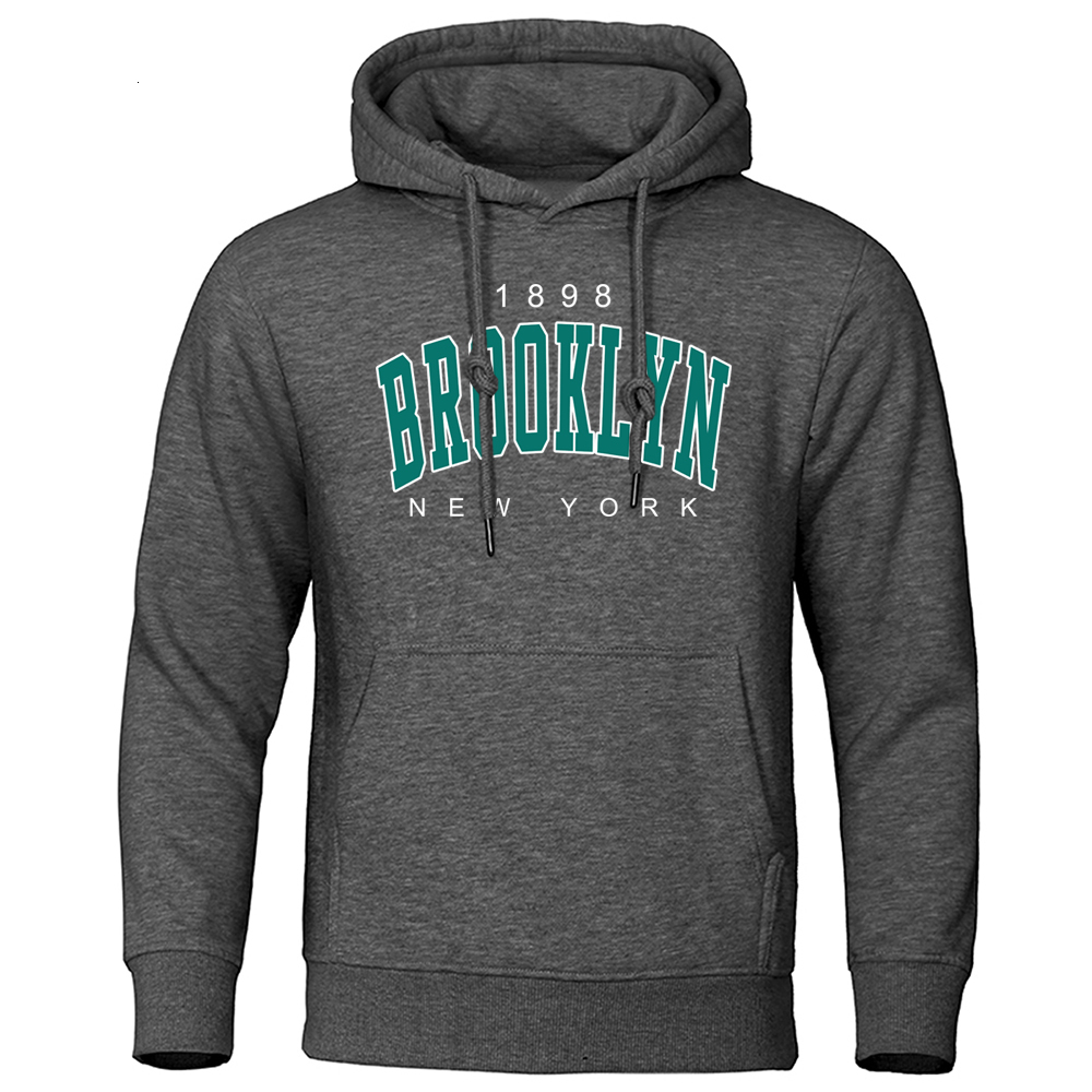 Men's Hoodies Sweatshirts 1898 Brooklyn York Printed Mens Hoody Creativity Crewneck Clothing Fashion Oversize Sweatshirt Fashio Crewneck Hoodie M